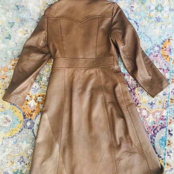 Genuine 70’s vintage leather trench coat/jacket - Picture 7 of 8